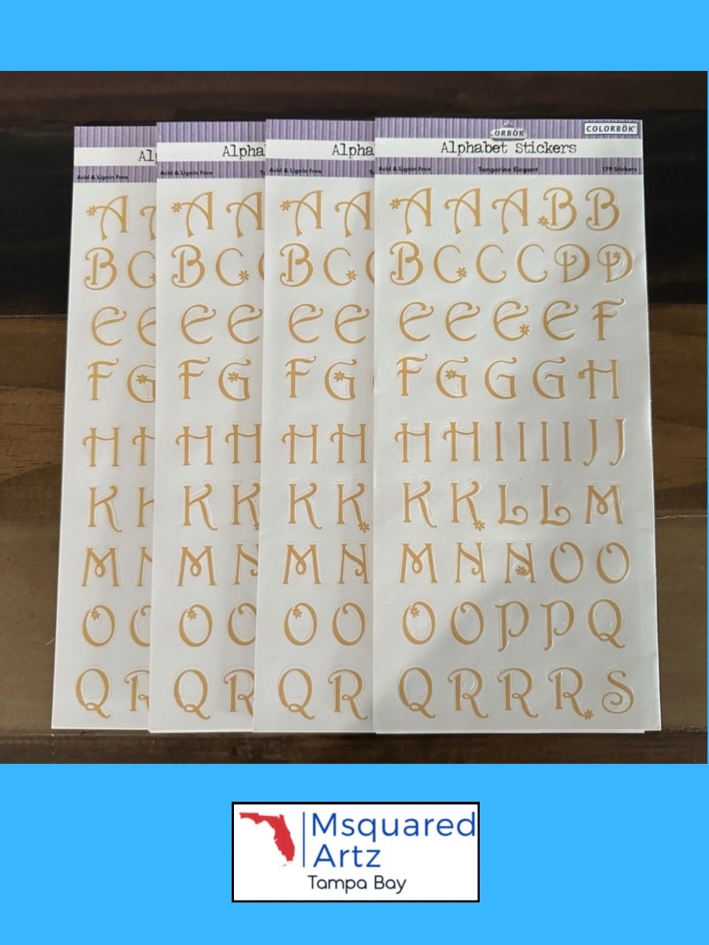 ColorBok Alphabet Stickers Lot of 4 Orange Letter Sheets 3/4 Inch Scrapbook